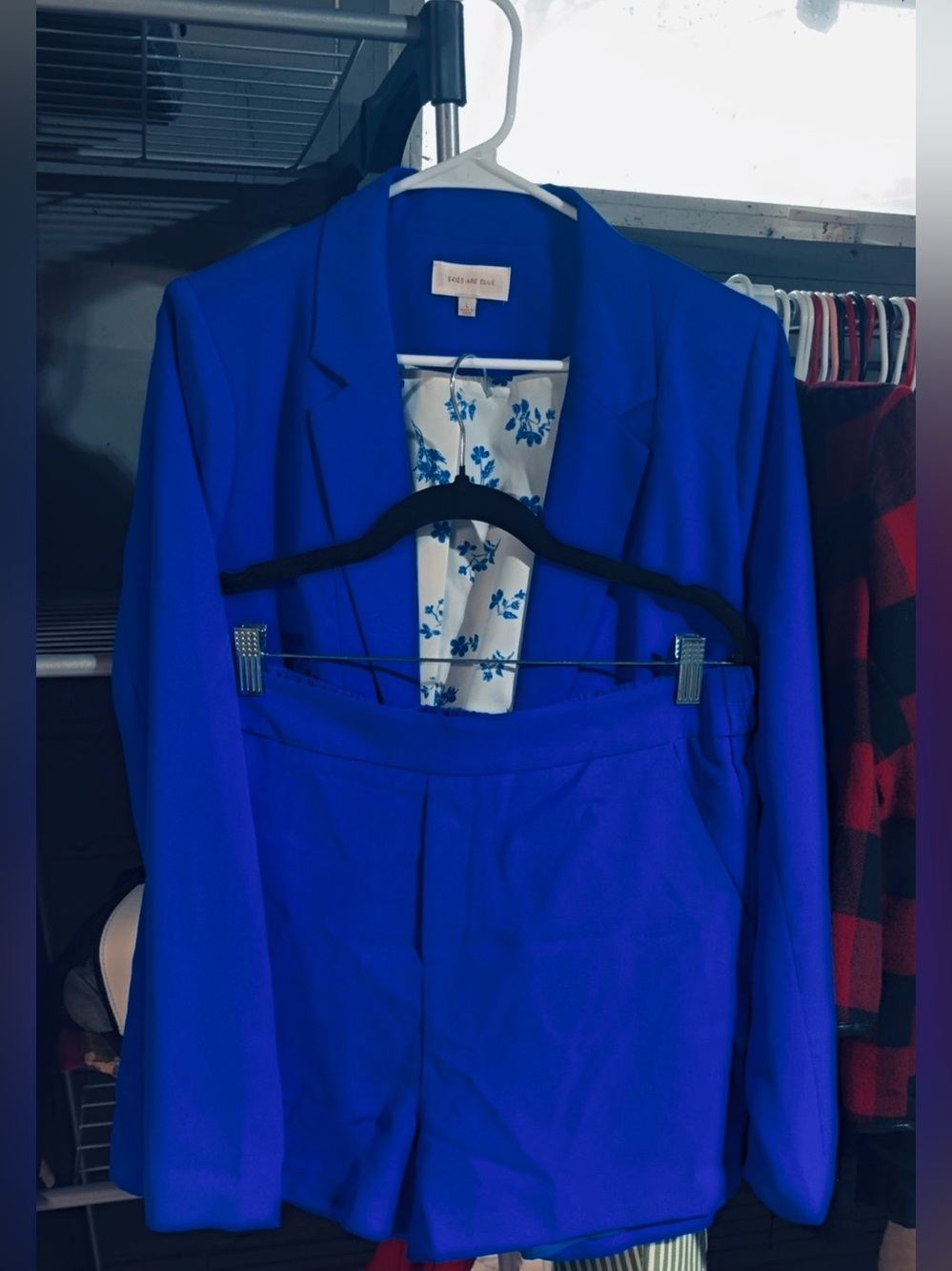Blue Women's Blazer & Short Set - Stylish Two-Piece Jacket and Shorts